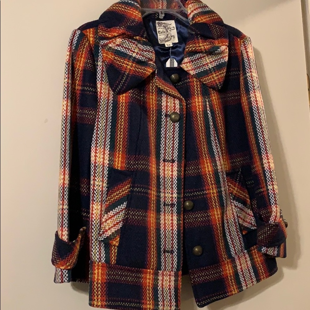 Plaid tulle jacket